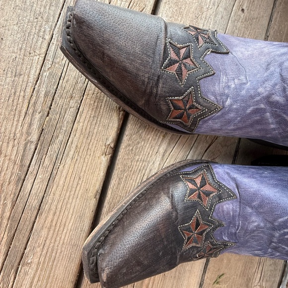 Old Gringo Purple and Brown Texas Heeled Boots - Picture 5 of 6